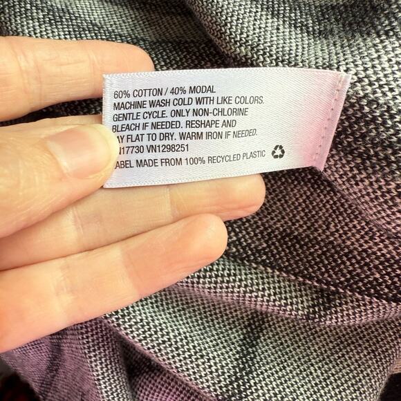 Merona Womens XS Boho Soft Modal Knit Hi-Lo Tunic Vest Cardigan Stripe Zig Zag - Picture 5 of 7